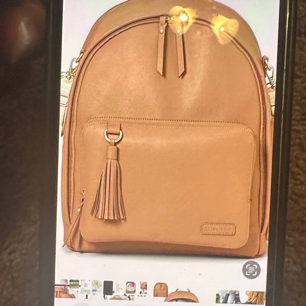 Skip Hop Tan Backpack with Tassel